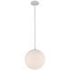 Niveous LED 10 inch White Pendant Ceiling Light in 3000K, dweLED