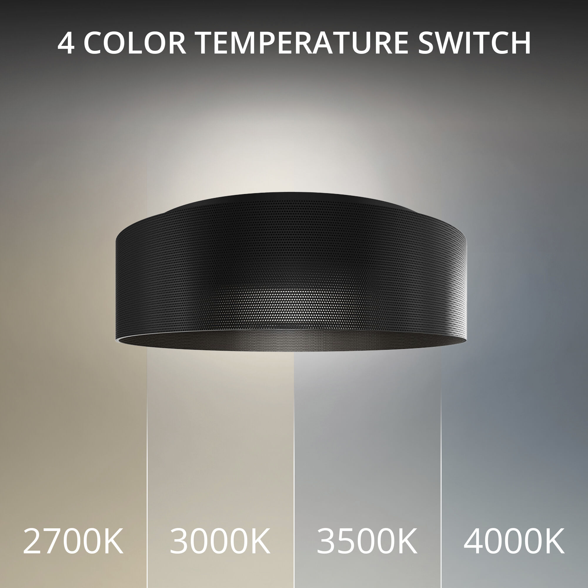 Grille LED 12 inch Black Flush Mount Ceiling Light in 3500K, dweLED