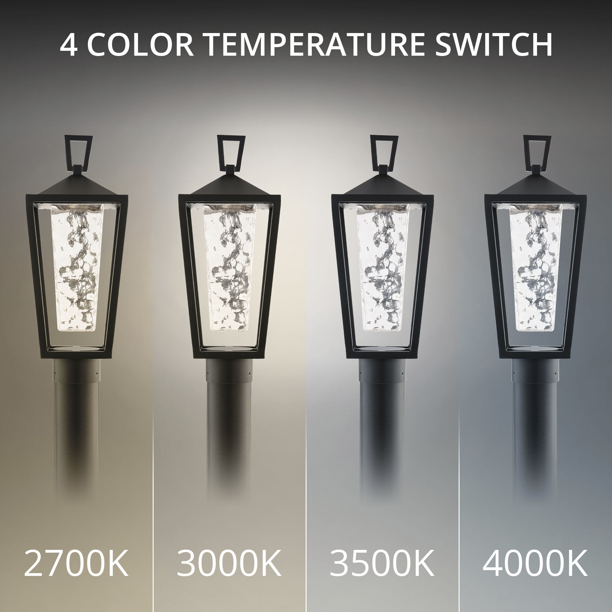 Manchester LED 17.62 inch Black Outdoor Post Light in 3000K, dweLED