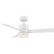 San Francisco 44 inch Matte White Downrod Ceiling Fans, Smart Fan