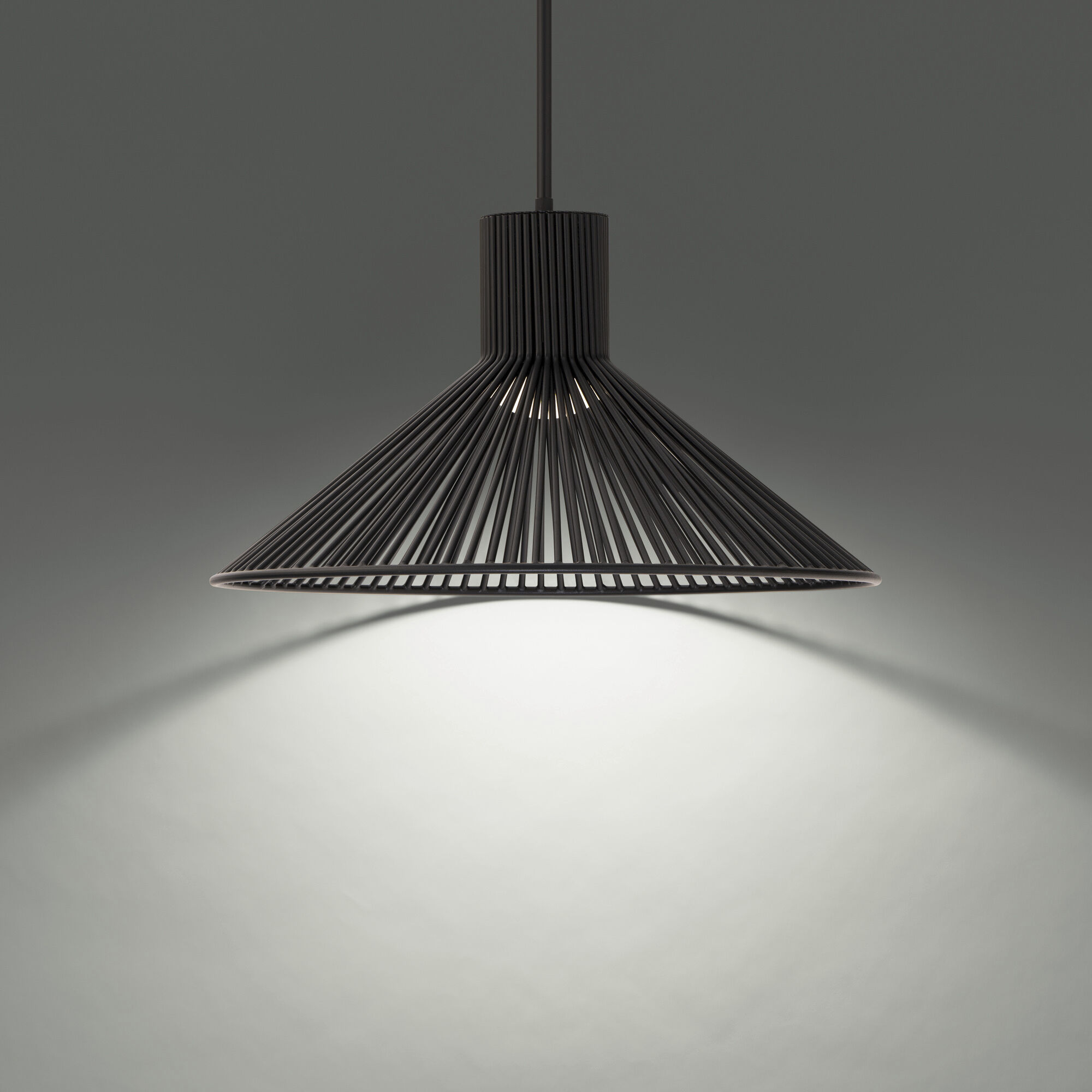 Cappe LED 21 inch Black Pendant Ceiling Light in 3000K, dweLED