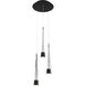 Quill LED 12 inch Black Multi-Light Pendant Ceiling Light, dweLED