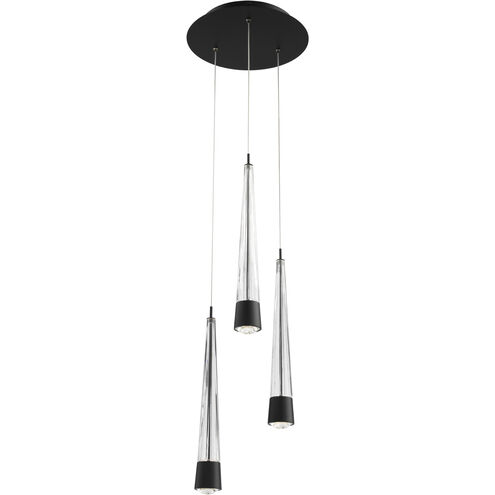Quill LED 12 inch Black Multi-Light Pendant Ceiling Light, dweLED