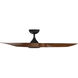 Swirl 54 inch Matte Black Distressed Koa with Distressed Koa Blades Downrod Ceiling Fans, Smart Fan