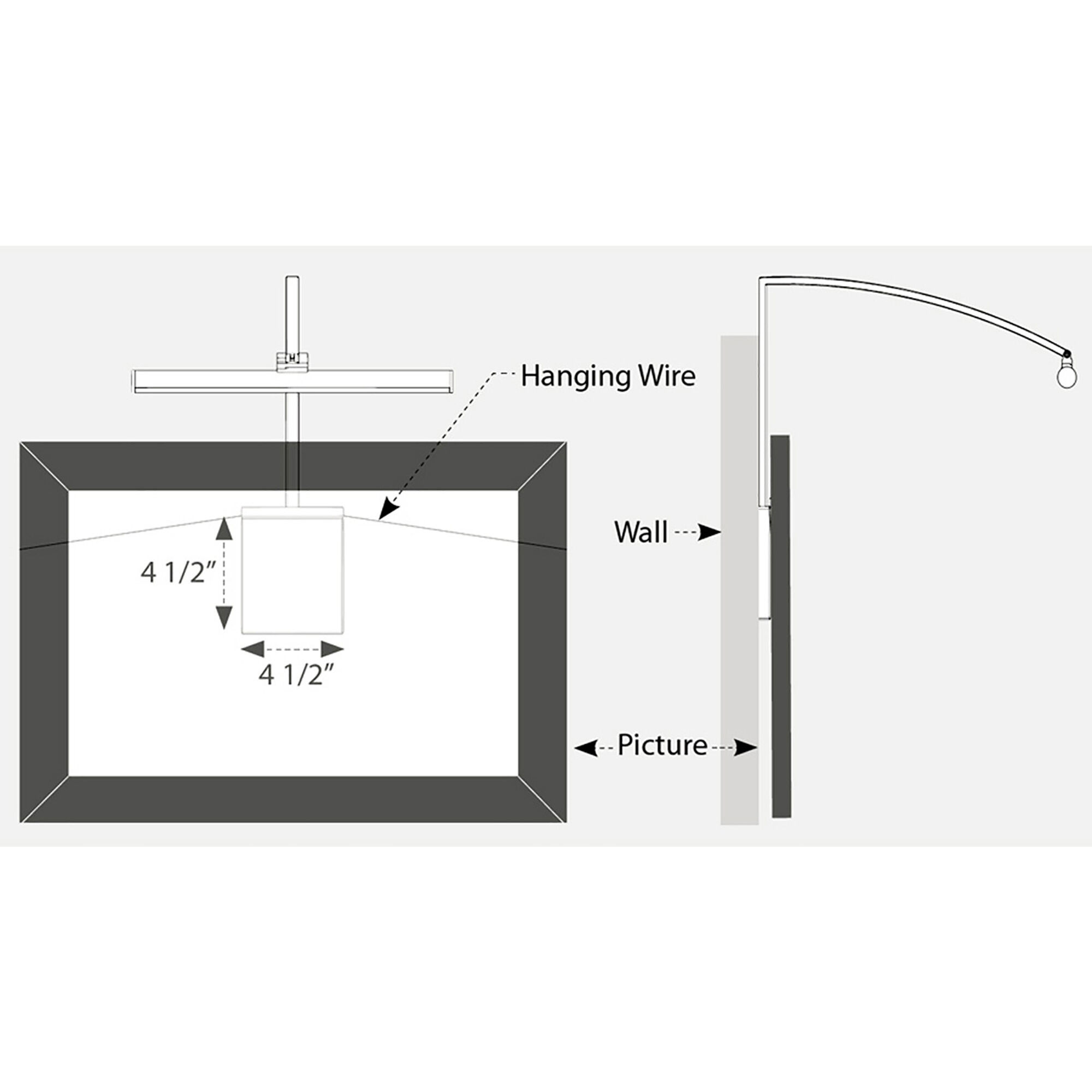 Vibe 23.00 watt 37 inch Black Picture Light Wall Light, dweLED