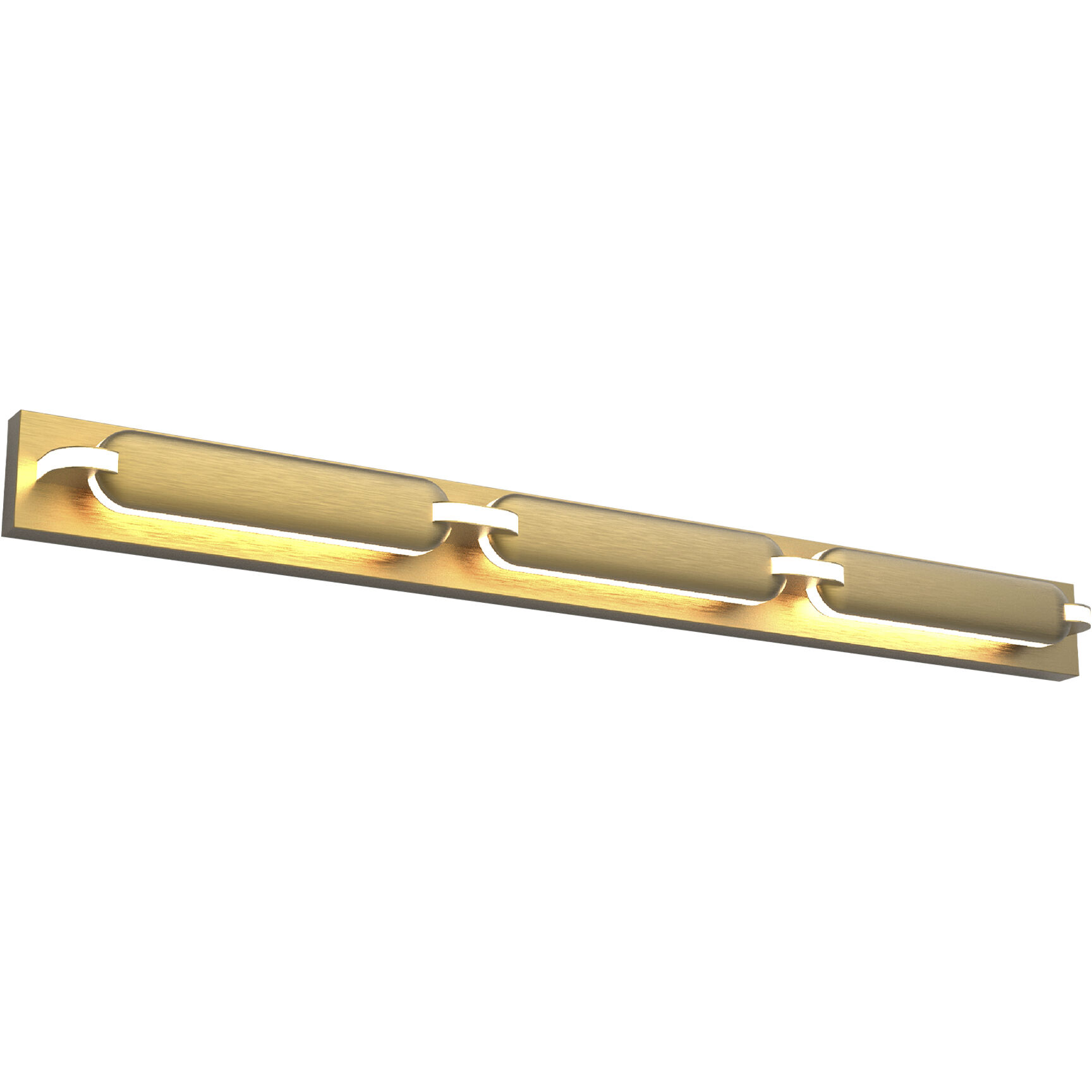 Spectacle LED 34.38 inch Aged Brass Bath Vanity & Wall Light in 3000K, dweLED