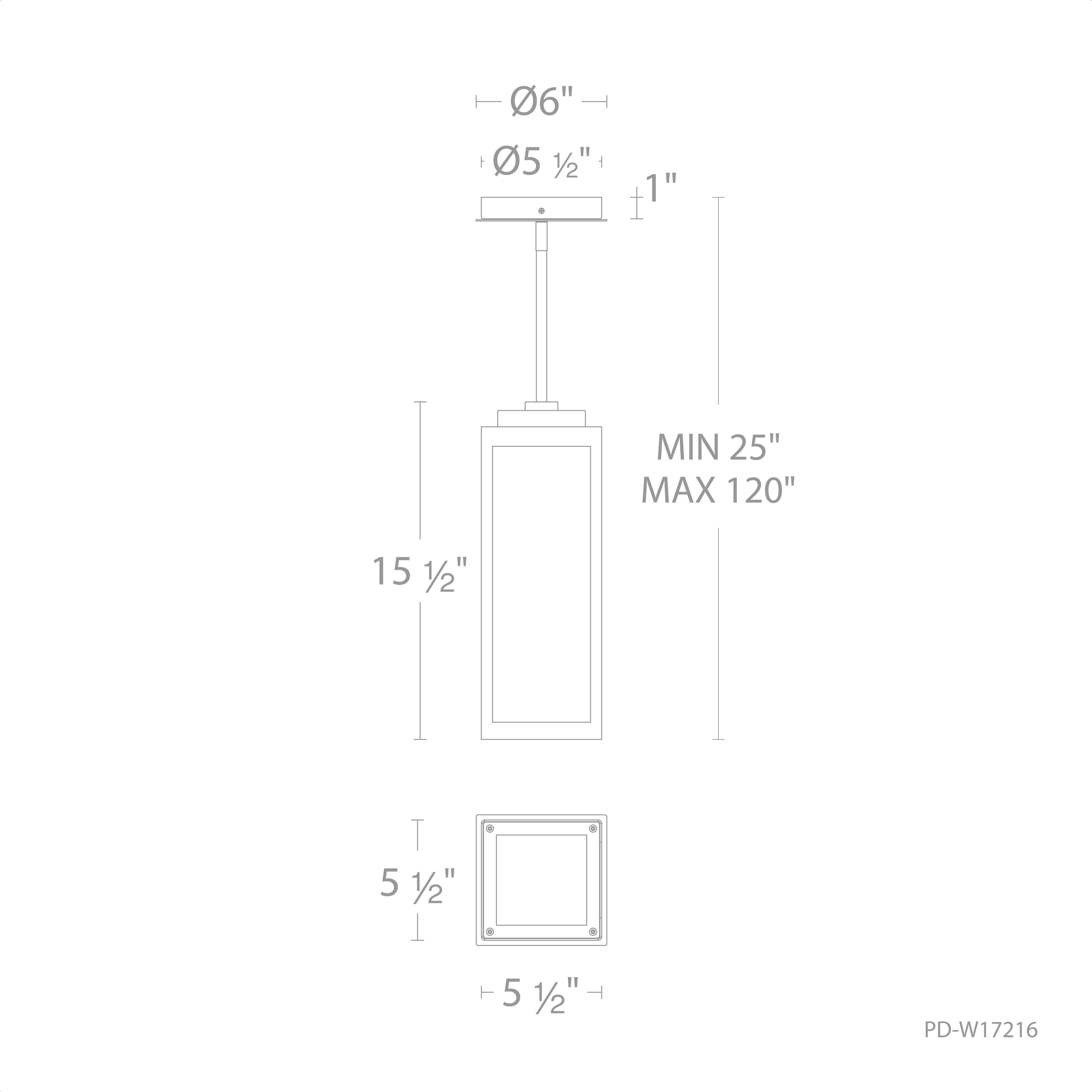 Amherst LED 6 inch Black Outdoor Pendant, dweLED