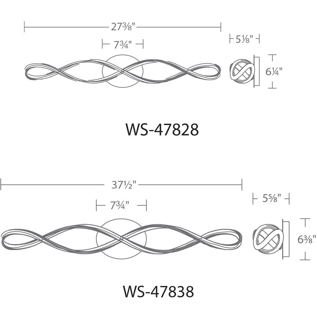 Interlace LED 37.5 inch Chrome Bath Vanity & Wall Light, dweLED