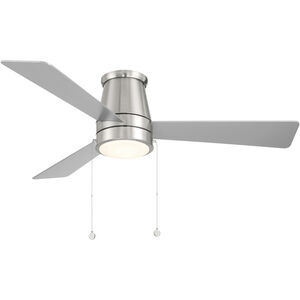 Hug 52 inch Brushed Nickel with Titanium Silver Blades Flush Mount Ceiling Fan