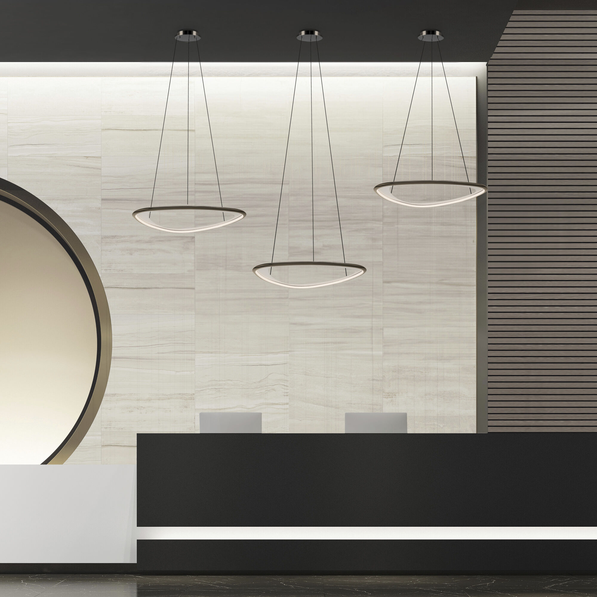 P. willinckii ’Jenny’ TC 1631 WAC Lighting PD-41433-30-BC Oyster LED 33 inch Black Chrome