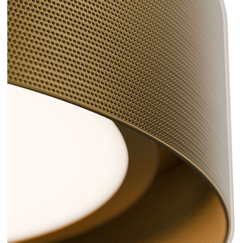 Grille LED 12 inch Aged Brass Flush Mount Ceiling Light in 2700K, dweLED