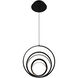 Hoopla LED 7.78 inch Black Pendant Ceiling Light in 2700K, dweLED