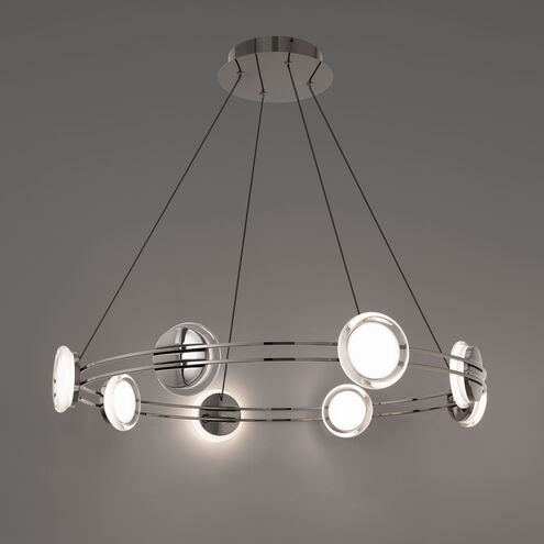 Bracelet LED 32.25 inch Black Chrome Pendant Ceiling Light in 3500K, Black/Chrome, dweLED