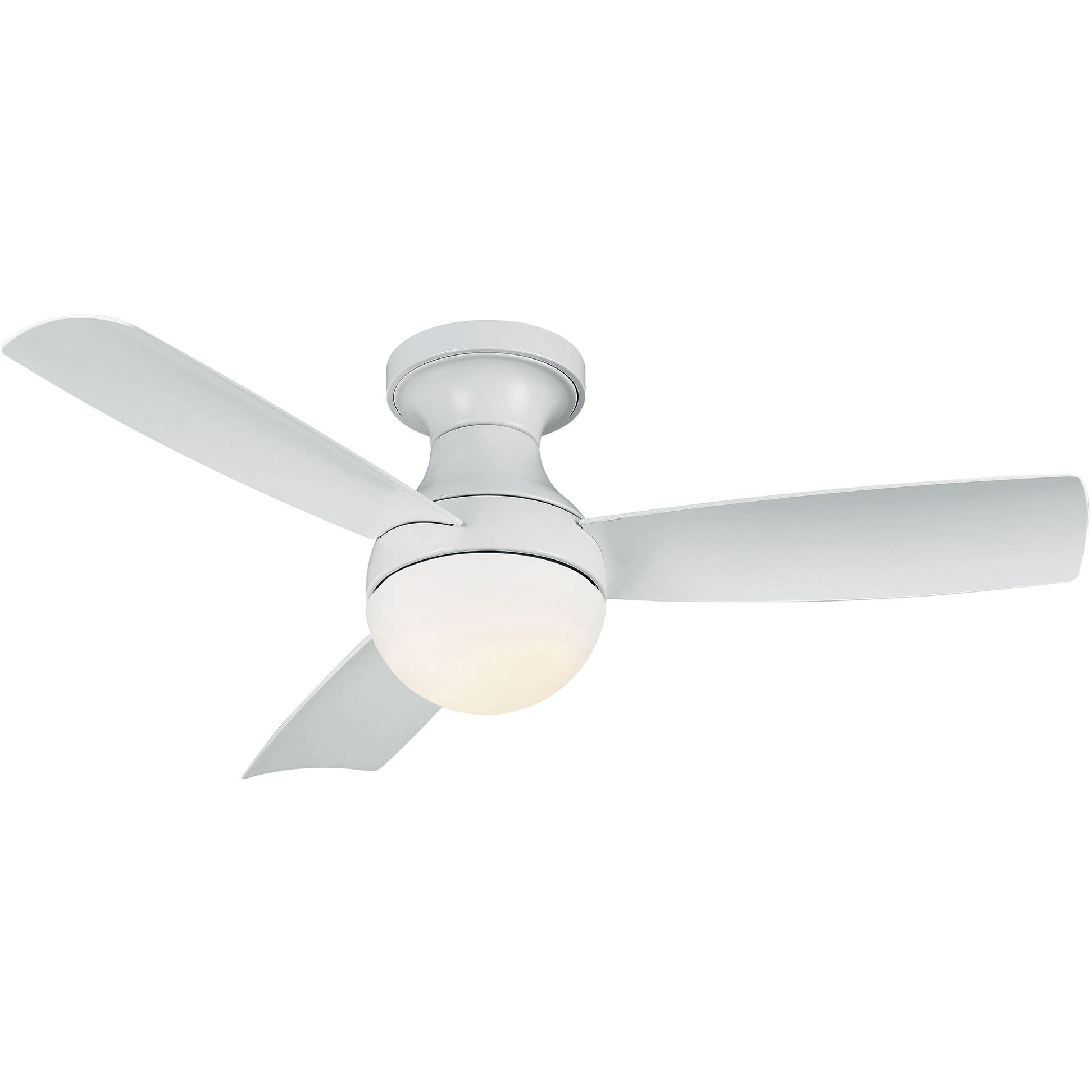 Orb 44 inch Matte White Flush Mount Ceiling Fans, Smart Fan