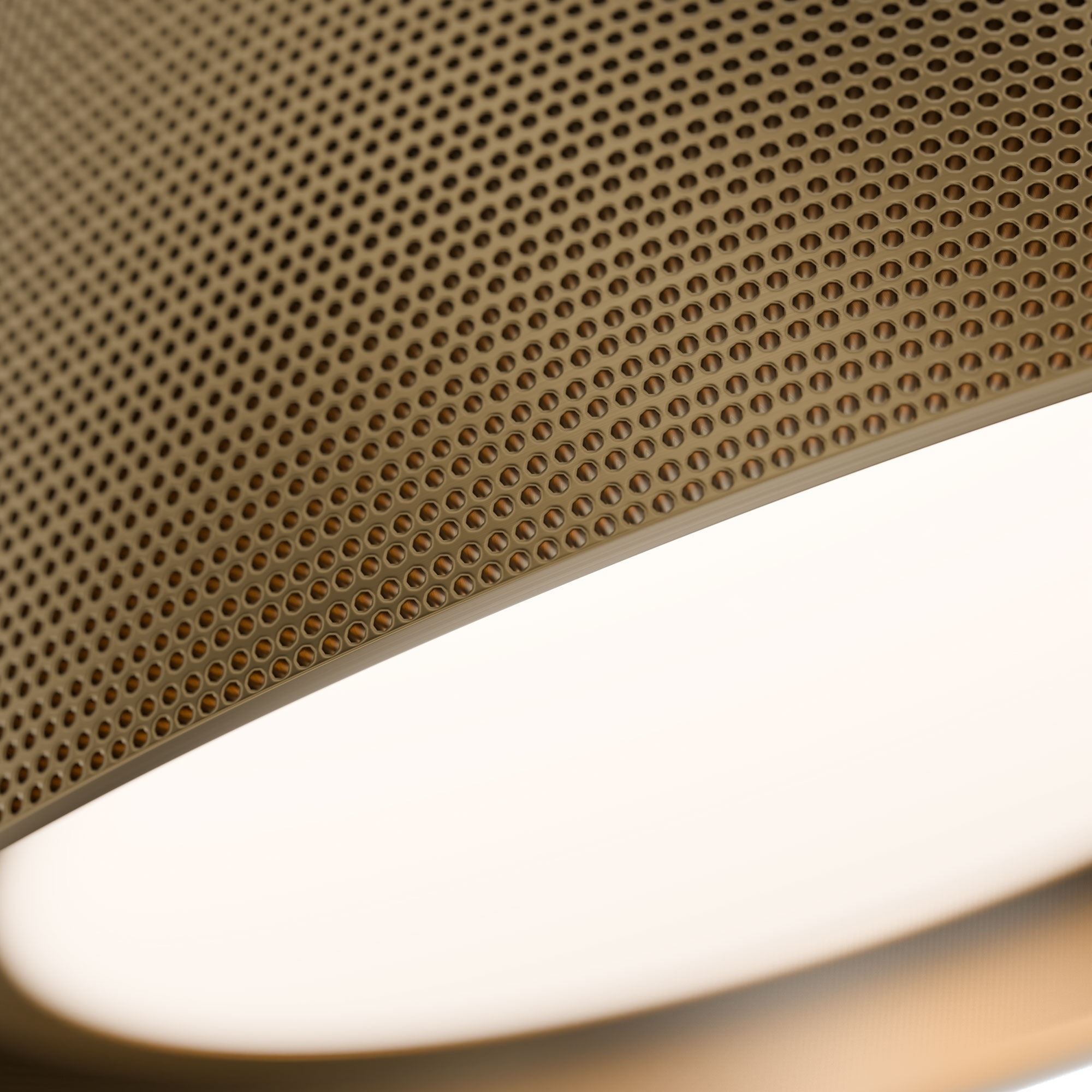 Grille LED 18 inch Aged Brass Flush Mount Ceiling Light in 4000K, dweLED