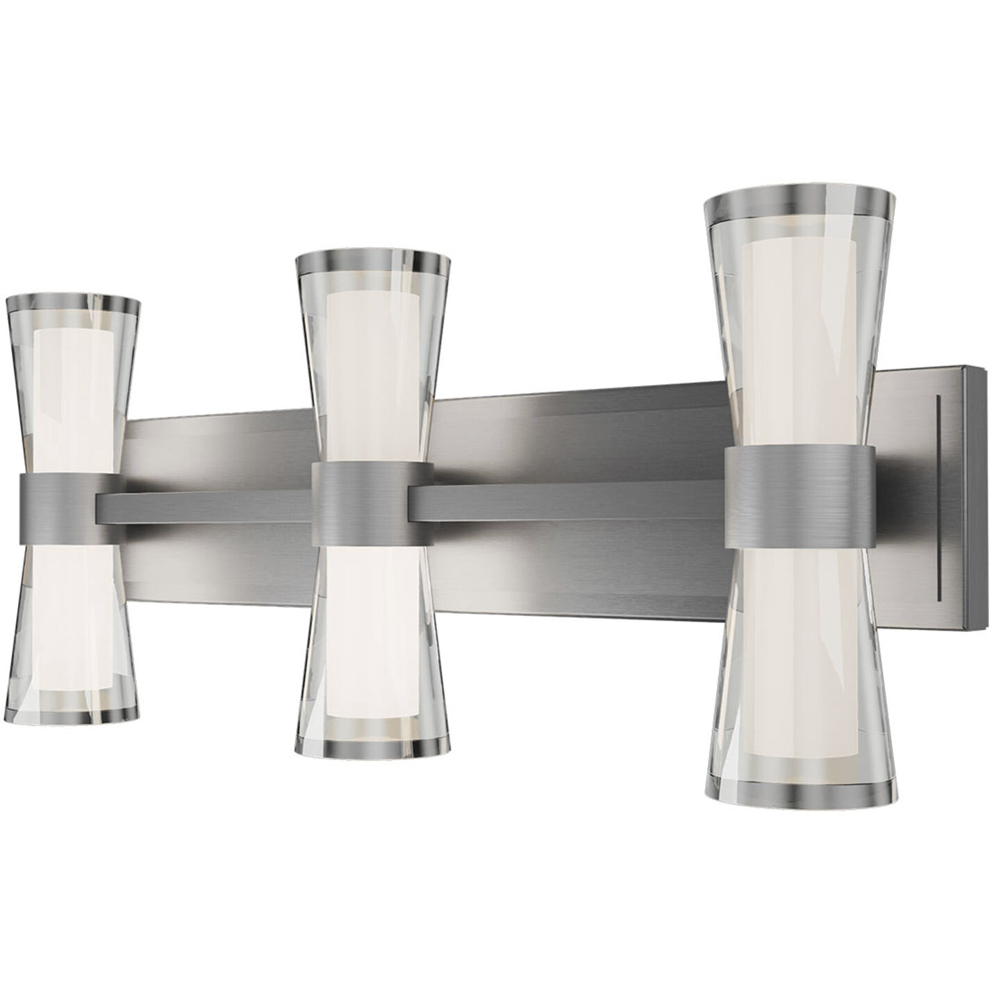 Hourglass LED 24 inch Brushed Nickel Bath Vanity & Wall Light in 3500K, dweLED