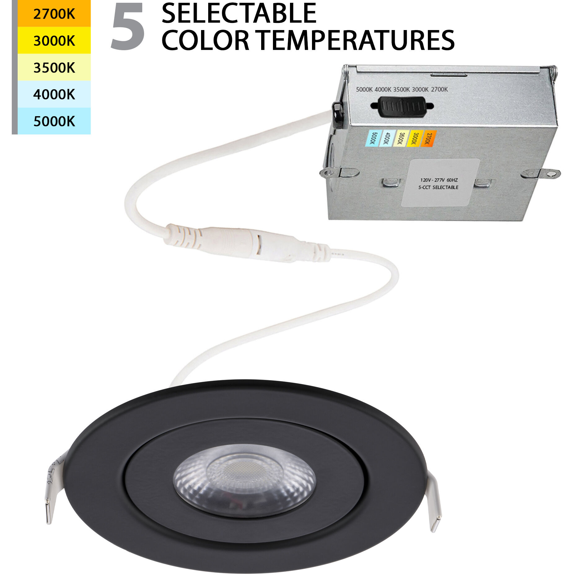 Lotos LED Black Complete Kit Recessed Lighting