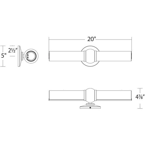 Juliet LED 20 inch Black Bath Vanity & Wall Light, dweLED