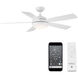 Odyssey 52 inch Matte White Downrod Ceiling Fans, Smart Fan