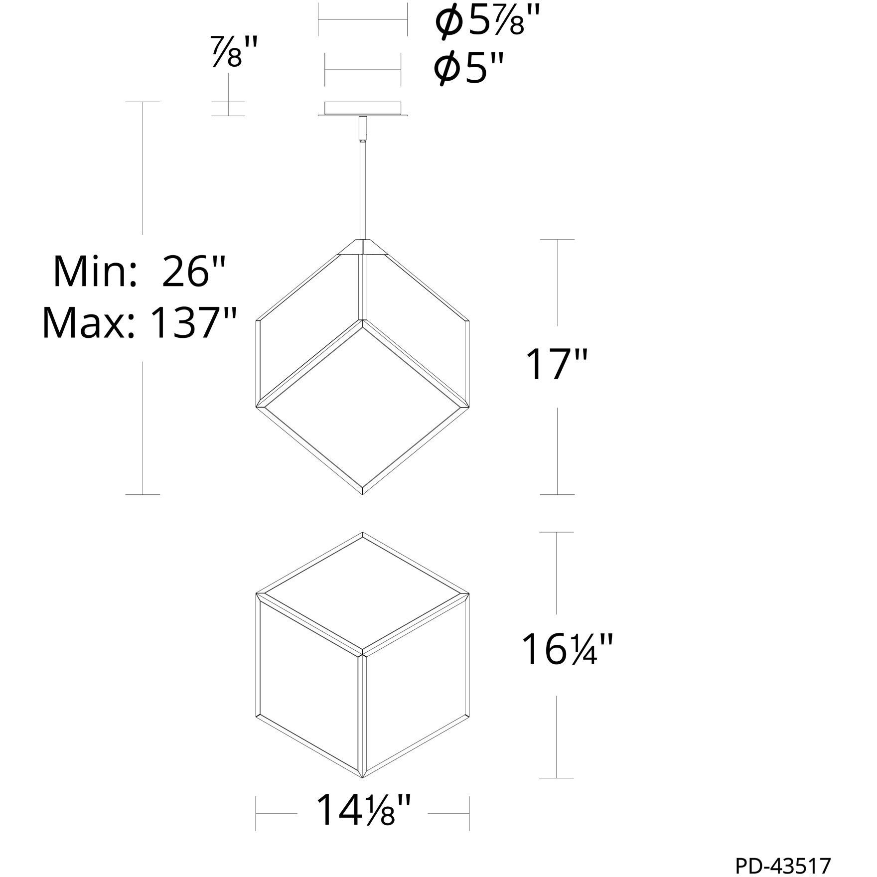 Dyce LED 14.13 inch Black Pendant Ceiling Light, dweLED