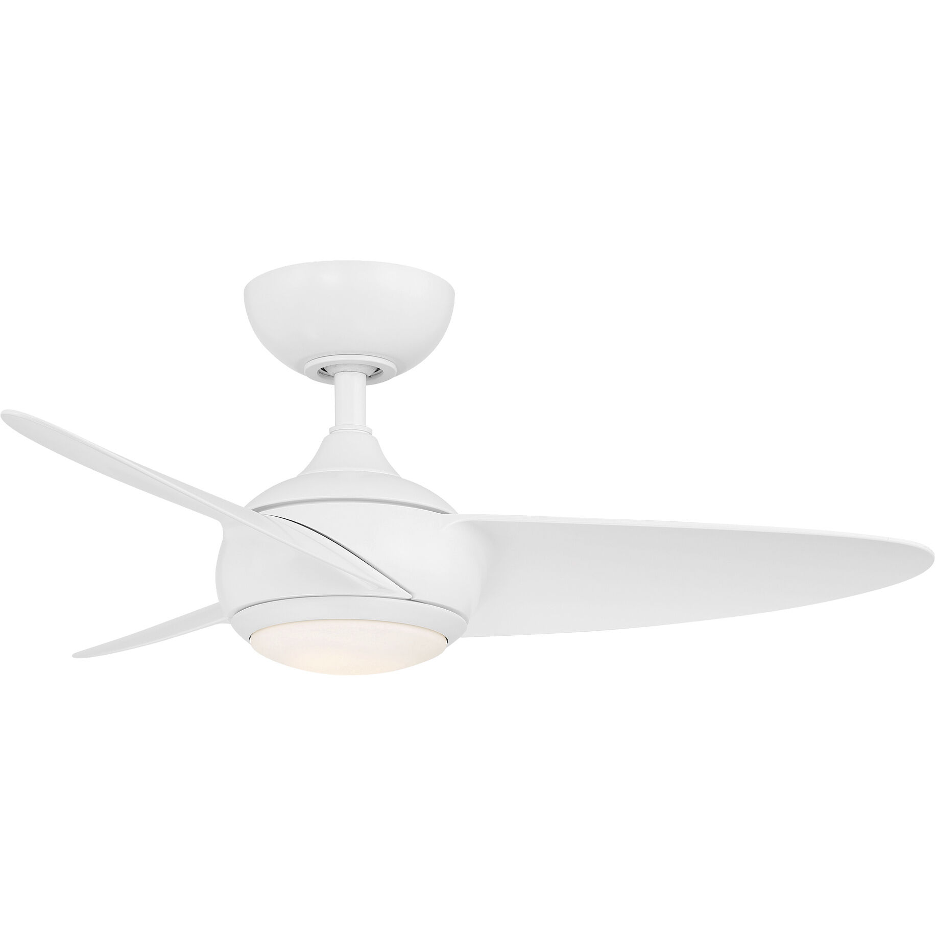Loft 38 inch Matte White Downrod Ceiling Fans, Smart Fan
