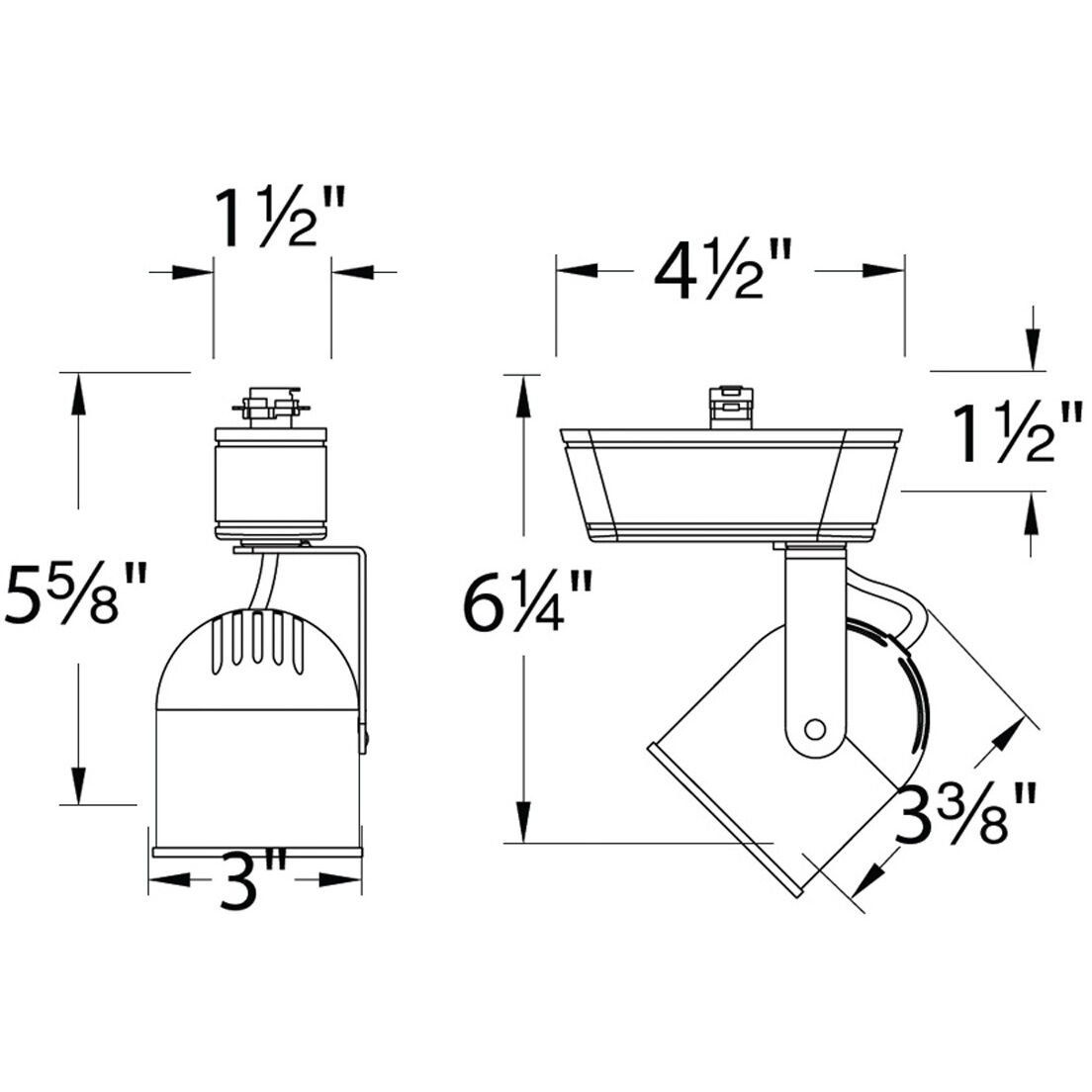 L Series 1 Light 120 Dark Bronze Track Head Ceiling Light in L Track