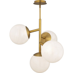 Quatrro LED 26.75 inch Aged Brass Pendant Ceiling Light in 4000K, dweLED