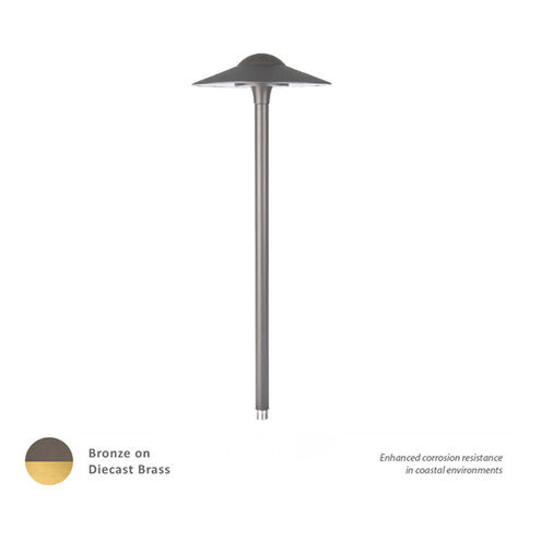Canopy 12 6.5 watt Solid Brass Coated in Bronze Path Lighting in 3000K, Bronzed Brass, Path and Area Light, WAC Landscape
