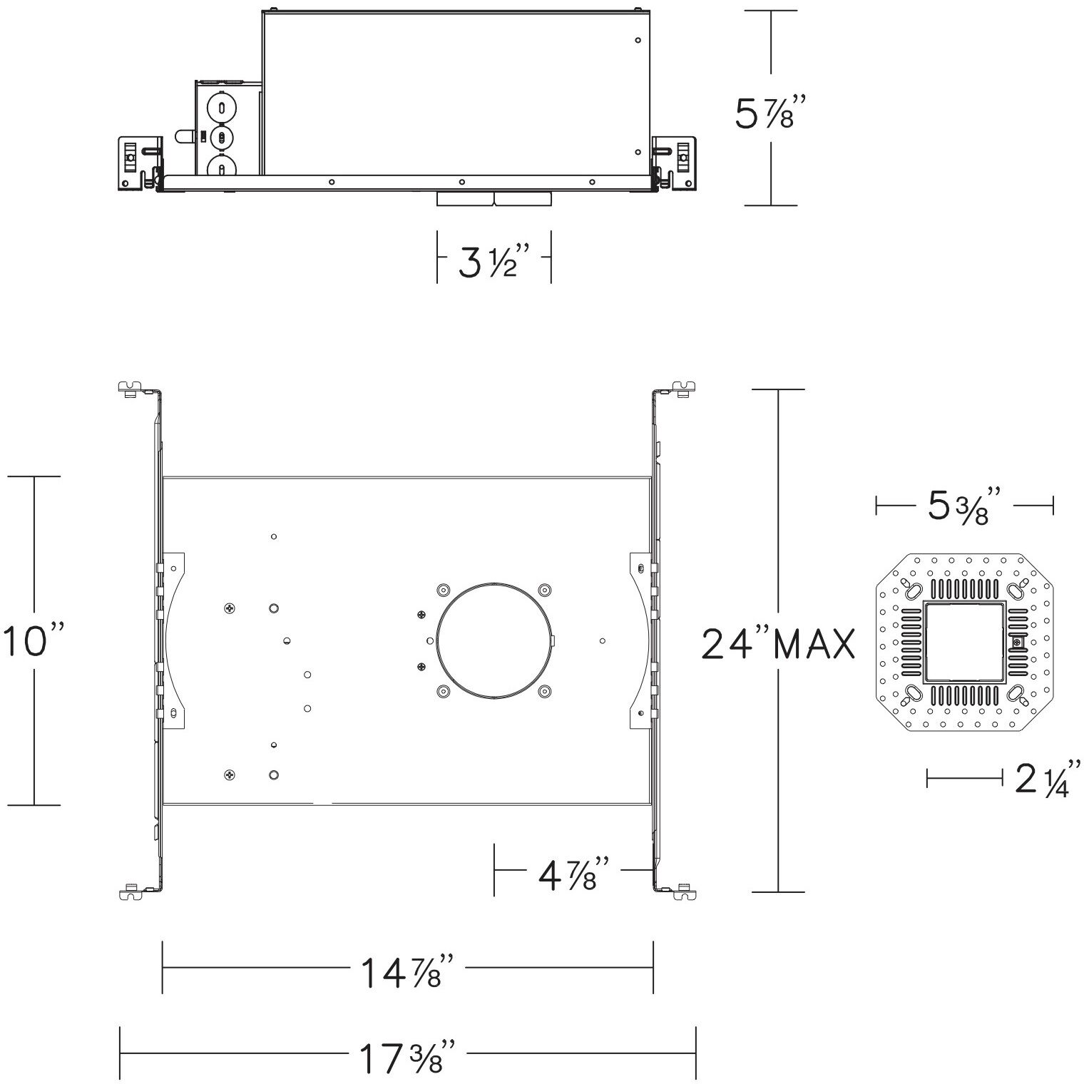FQ Galvanized Steel Recessed Housing, 2" Housing