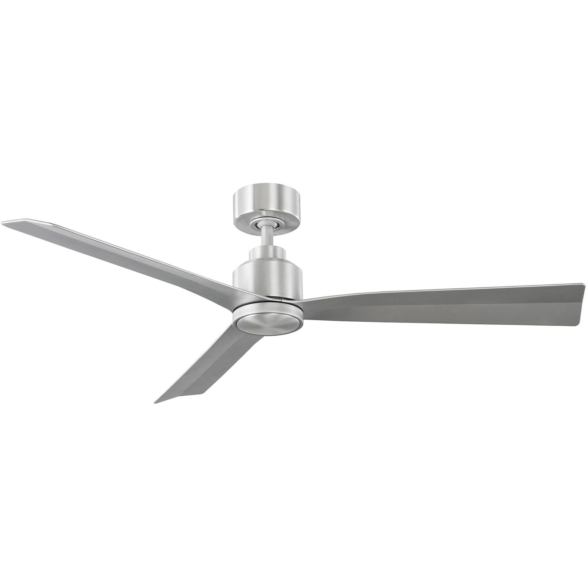 Clean 52 inch Brushed Aluminum Downrod Ceiling Fans, Smart Fan