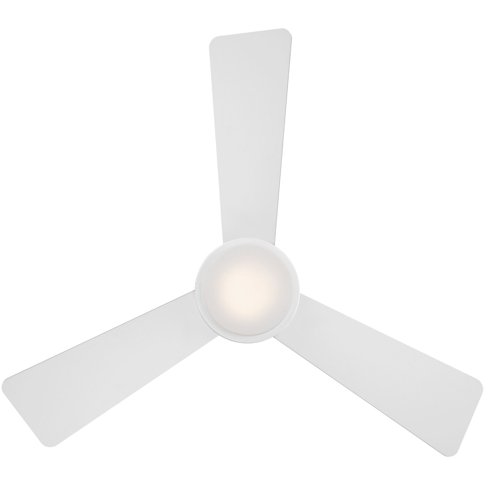 Hug 44 inch Matte White Flush Mount Ceiling Fans, Smart Fan