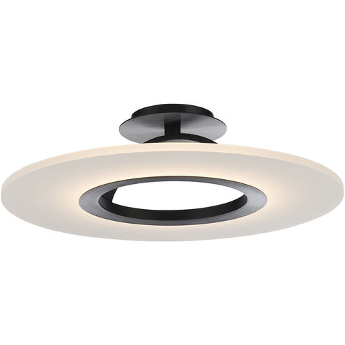 Elektron LED 20 inch Black Semi-Flush Mount Ceiling Light, dweLED