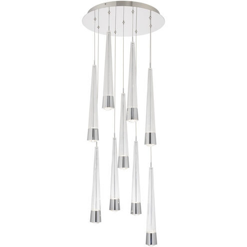 Quill LED 17 inch Chrome Multi-Light Pendant Ceiling Light, dweLED