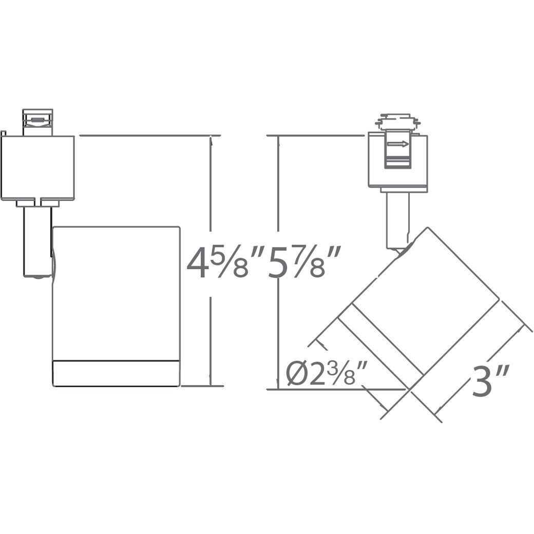 Charge 1 Light 120 Black J Track Fixture Ceiling Light in 3000K, WAC Limited