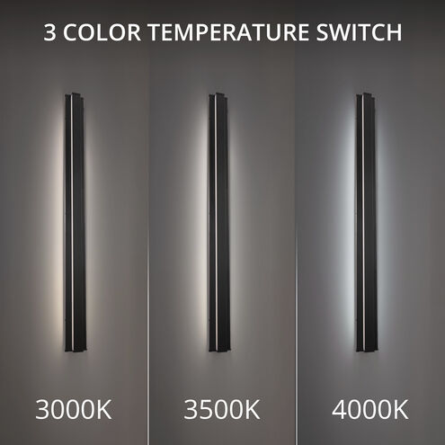 Revels 2 Light 60 inch Black Outdoor Wall Light in 3500K
