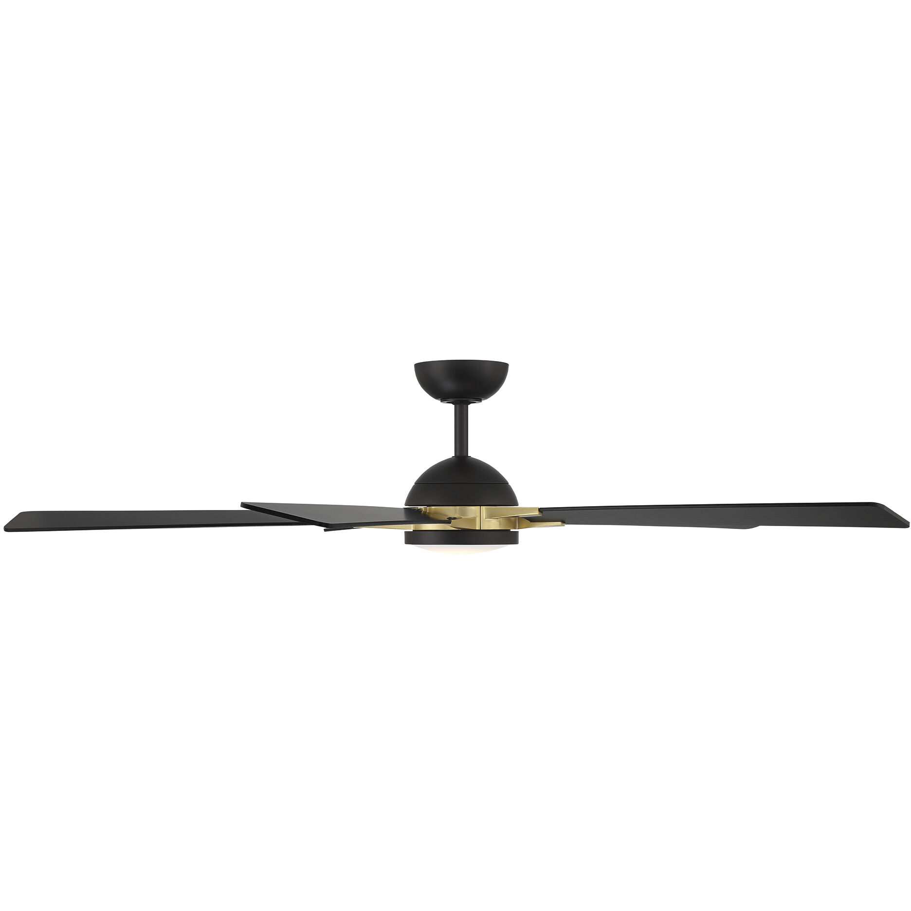 Rotary 65 inch Matte Black Soft Brass with Matte Black Blades Downrod Ceiling Fans in Soft Brass Matte Black