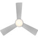 Hug 44 inch Brushed Nickel with Titanium Silver Blades Flush Mount Ceiling Fan