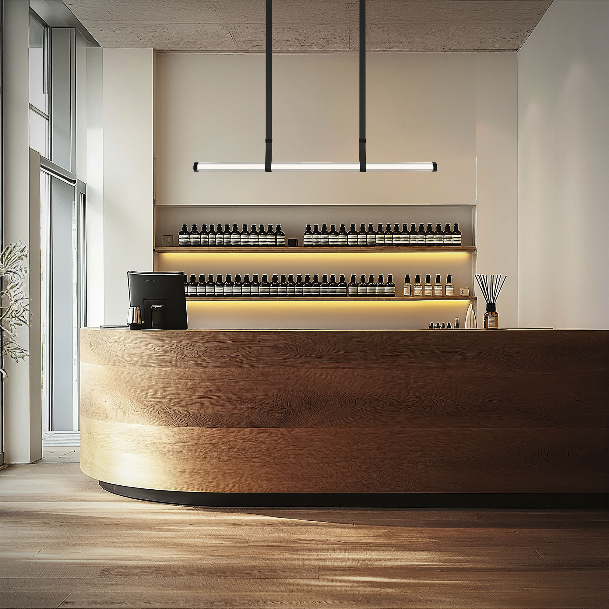 Balance Beam Linear Pendant Ceiling Light in 3500K, dweLED