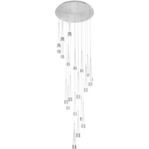 Quill LED 25 inch Chrome Multi-Light Pendant Ceiling Light, dweLED