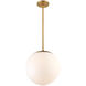 Niveous LED 14 inch Aged Brass Pendant Ceiling Light, dweLED