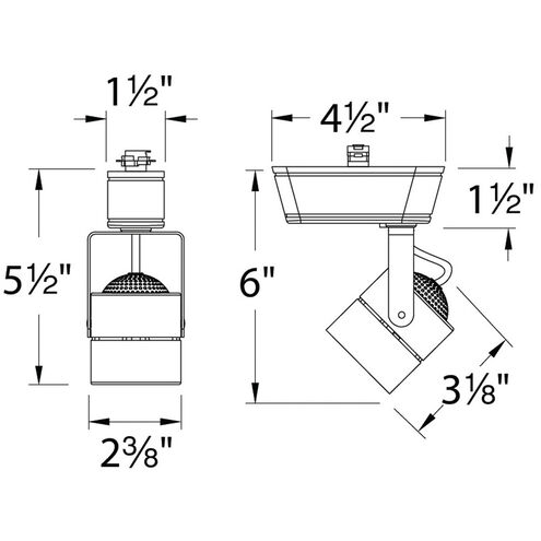 HT-809 1 Light 120 White H Track Fixture Ceiling Light in Halogen