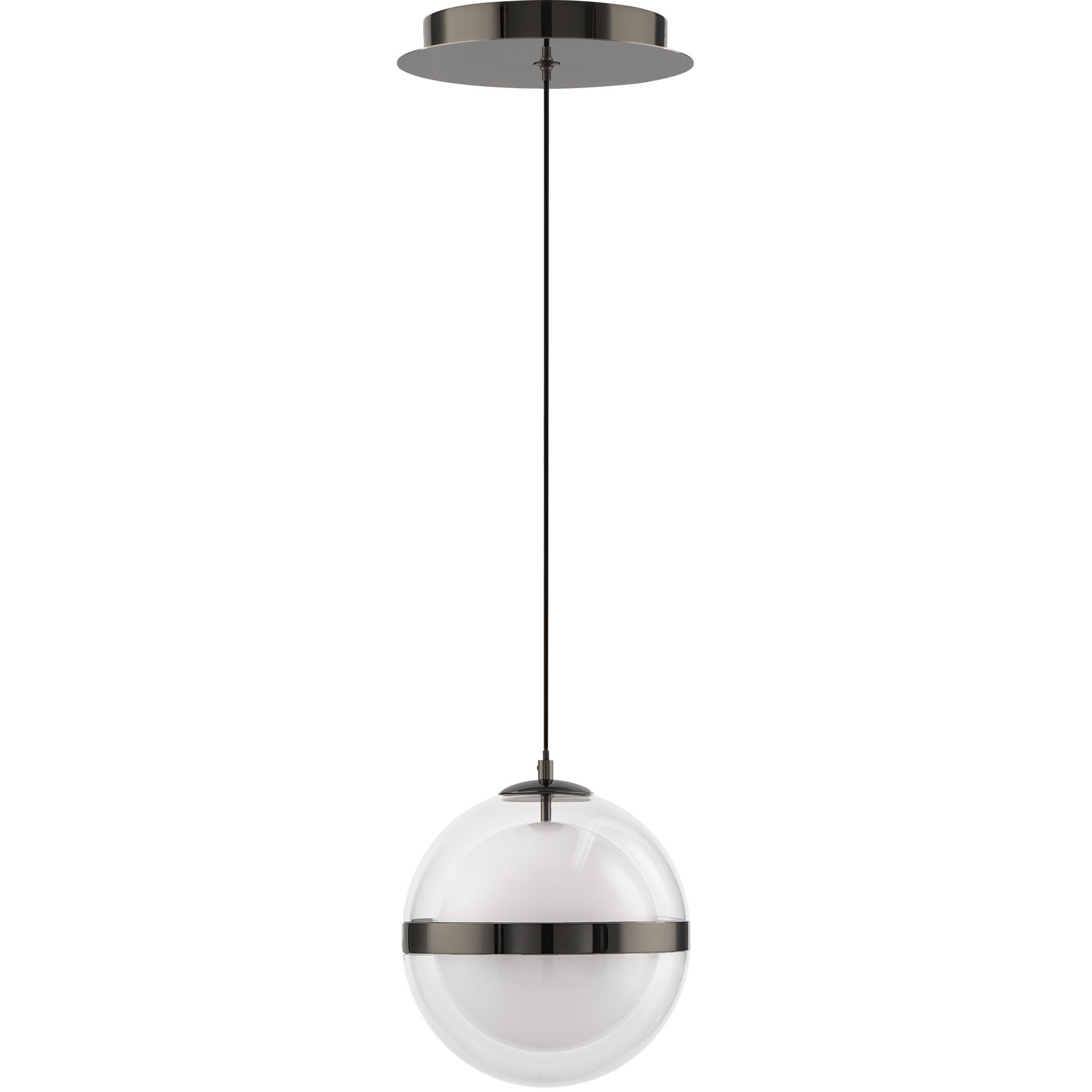 Cyllindra LED 6 inch Black Chrome Pendant Ceiling Light in 3500K, Black/Chrome, dweLED