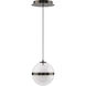 Cyllindra LED 6 inch Black Chrome Pendant Ceiling Light in 3500K, Black/Chrome, dweLED