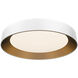 Gaston LED 25.6 inch White Gold Flush Mount Ceiling Light in White/Gold, dweLED