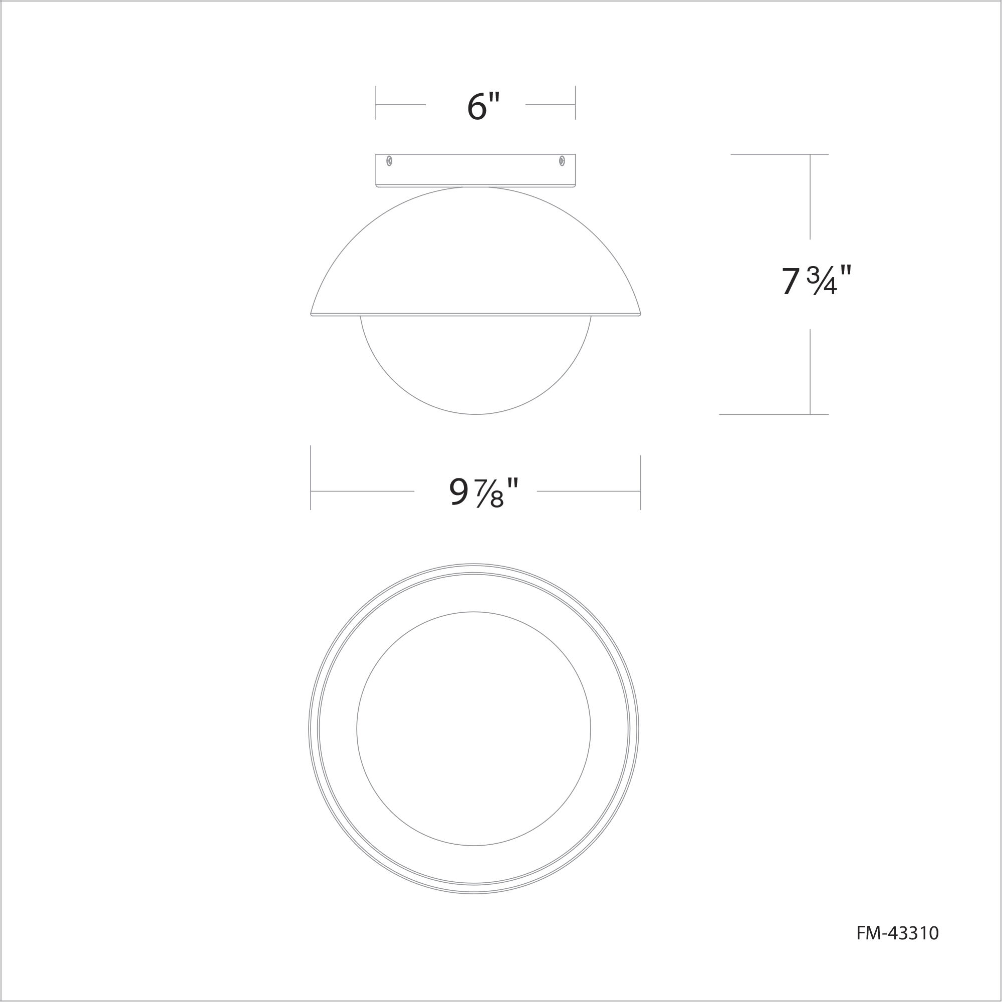 Moonstone LED 9.88 inch Black Semi-Flush Mount Ceiling Light, dweLED