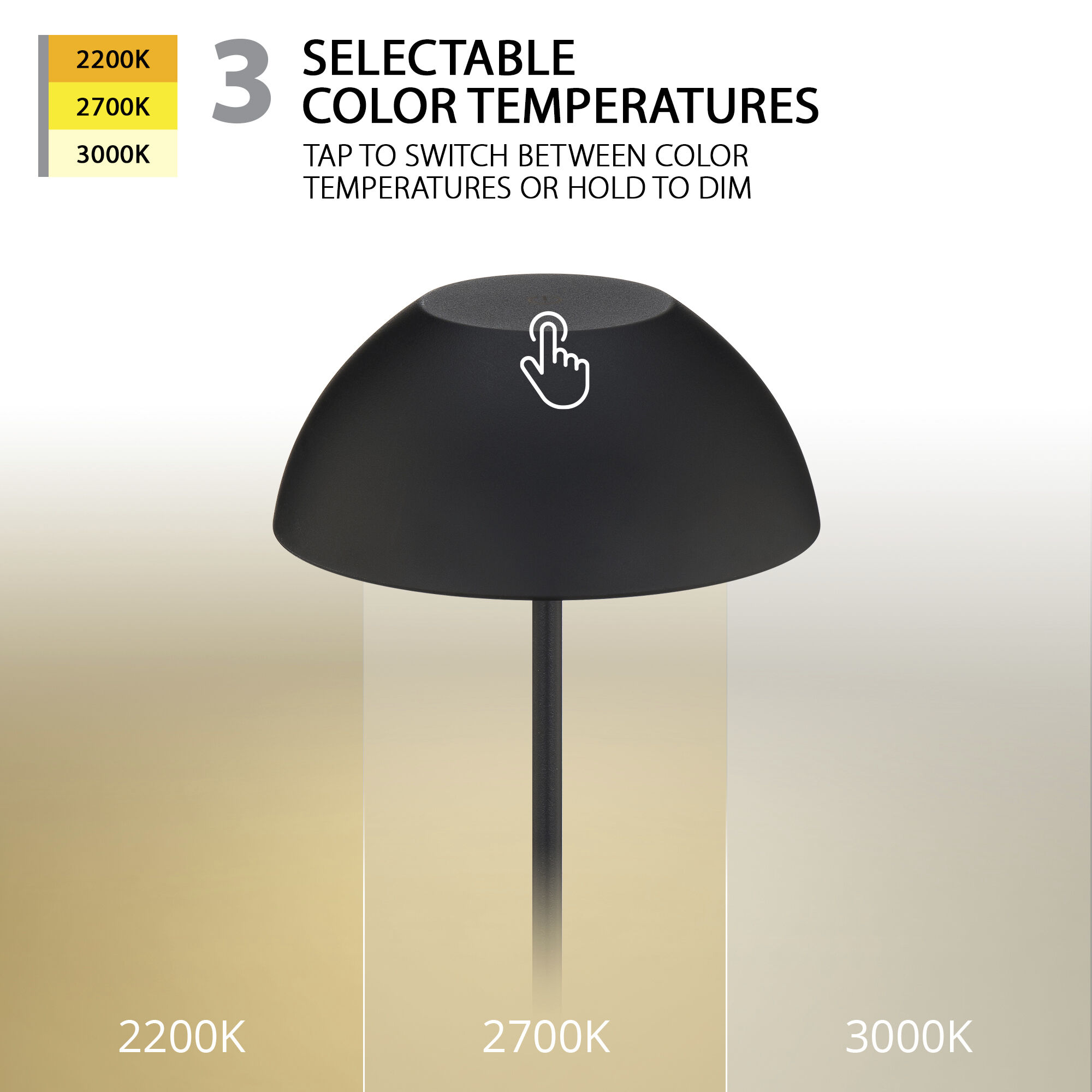 Channing 11 inch 2.00 watt Black Rechargeable Table Lamp Portable Light, WAC Limited