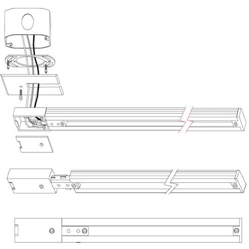 H Track 120 Brushed Nickel Track Component Ceiling Light
