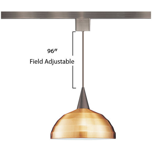 Cosmopolitan 1 Light 12 inch Brushed Nickel Pendant Ceiling Light in 100, Copper, J Track