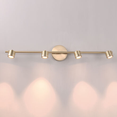 Vector 4 Light 120-240-277V Brushed Brass Track Lighting Ceiling Light, dweLED