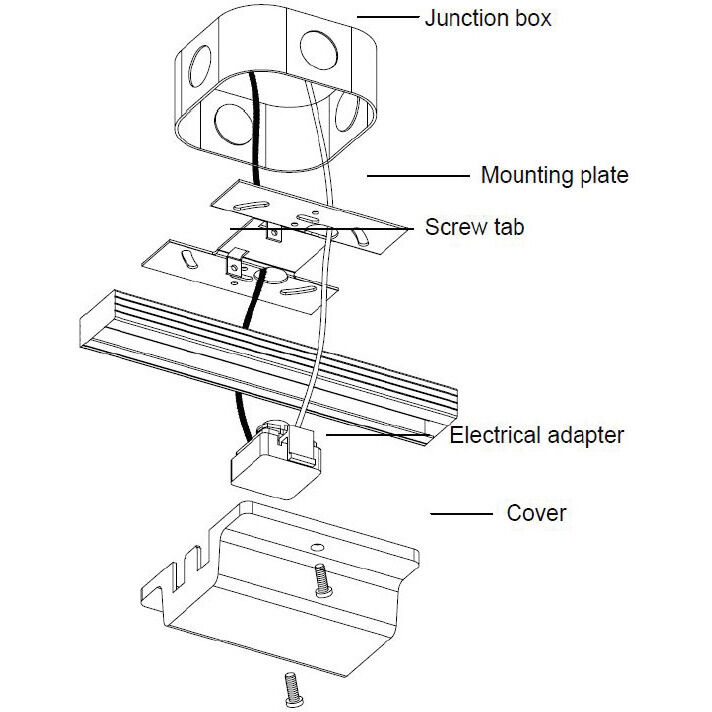 L Track 120 Brushed Nickel Track Component Ceiling Light